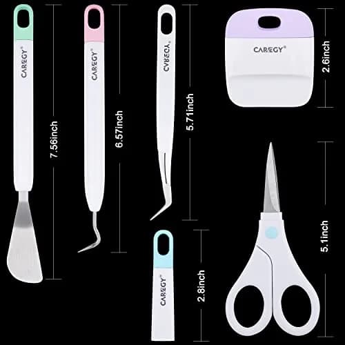 CAREGY Craft Vinyl Weeding Tools Set 5-Piece | Precision Tools for Cricut & Silhouette Projects thumbnail 2