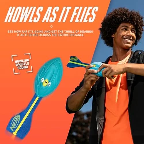 Nerf Vortex Aero Howler Neon Foam Ball 9.2 cm (3.62") | Whistling Flight Sound for Long-Distance Throws thumbnail 4