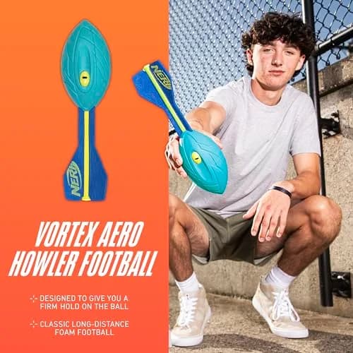Nerf Vortex Aero Howler Neon Foam Ball 9.2 cm (3.62") | Whistling Flight Sound for Long-Distance Throws thumbnail 2