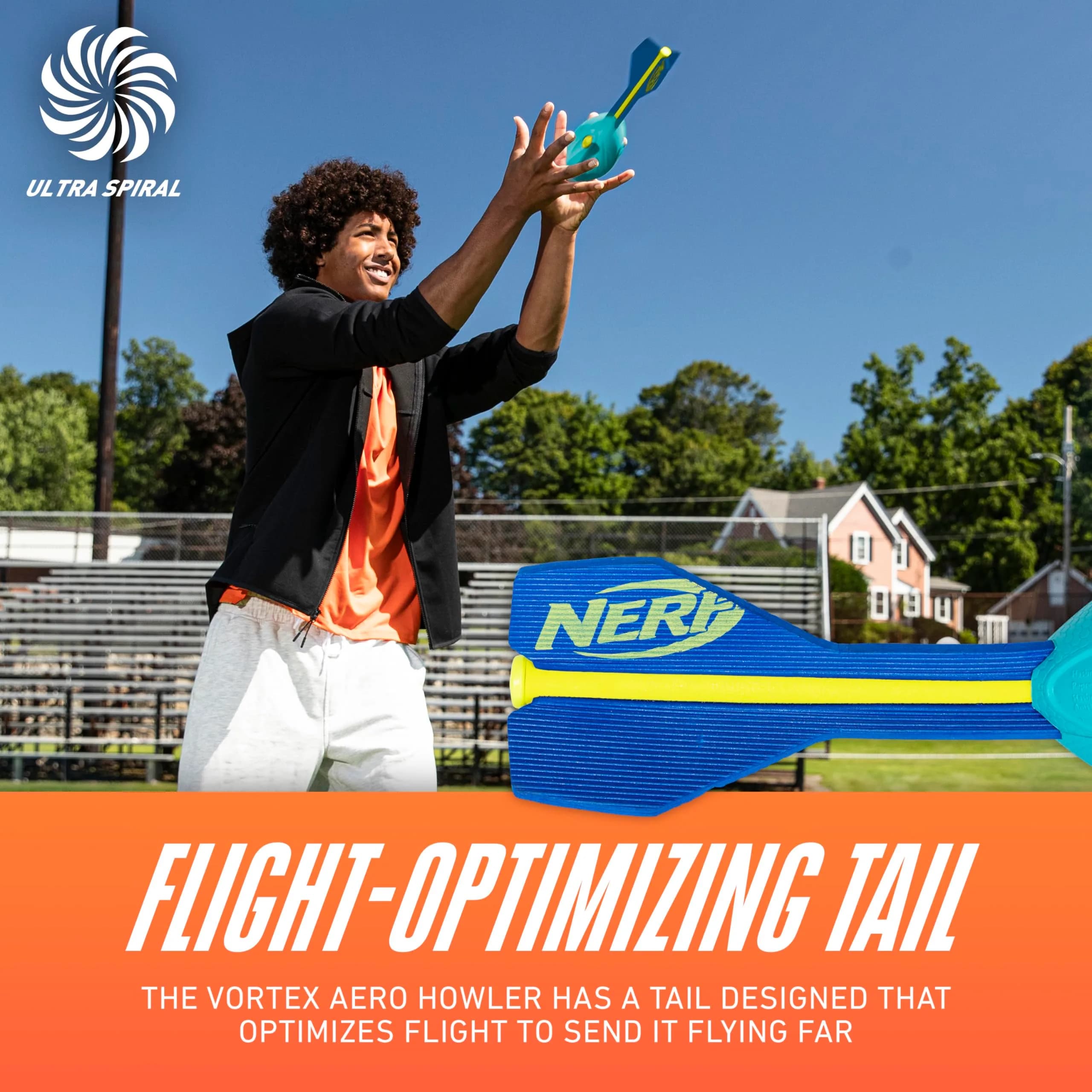 Nerf Vortex Aero Howler Neon Foam Ball 9.2 cm (3.62") | Whistling Flight Sound for Long-Distance Throws - view 3