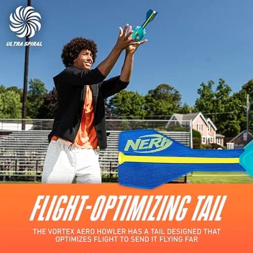 Nerf Vortex Aero Howler Neon Foam Ball 9.2 cm (3.62") | Whistling Flight Sound for Long-Distance Throws thumbnail 3