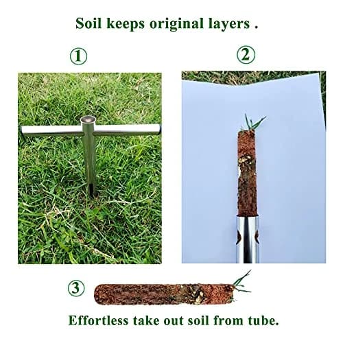 Sukiise 12 Inch Stainless Steel Soil Sample Probe with T Handle | Soil Test Kit for Plant Care Lawn Garden Farm thumbnail 5
