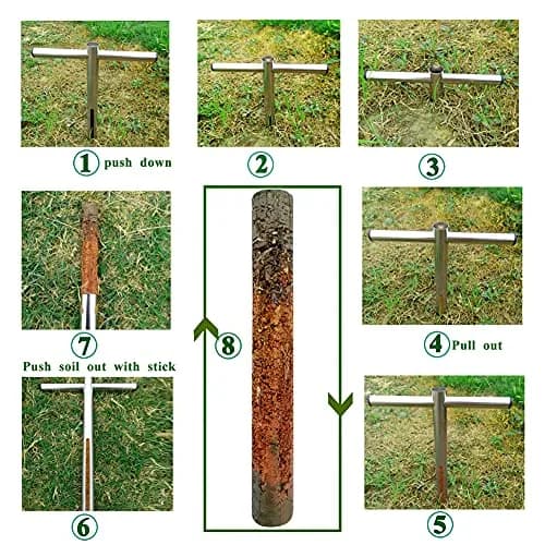 Sukiise 12 Inch Stainless Steel Soil Sample Probe with T Handle | Soil Test Kit for Plant Care Lawn Garden Farm thumbnail 6