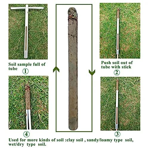 Sukiise 12 Inch Stainless Steel Soil Sample Probe with T Handle | Soil Test Kit for Plant Care Lawn Garden Farm thumbnail 7