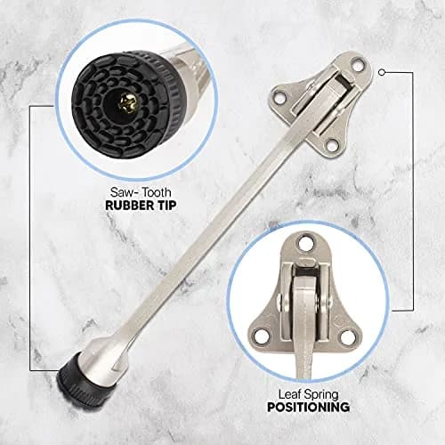HOME&I 7" Kick Down Door Stopper, Extended Reach Zinc Alloy Door Stop with Leaf Spring & Non-Slip Rubber Foot thumbnail 8