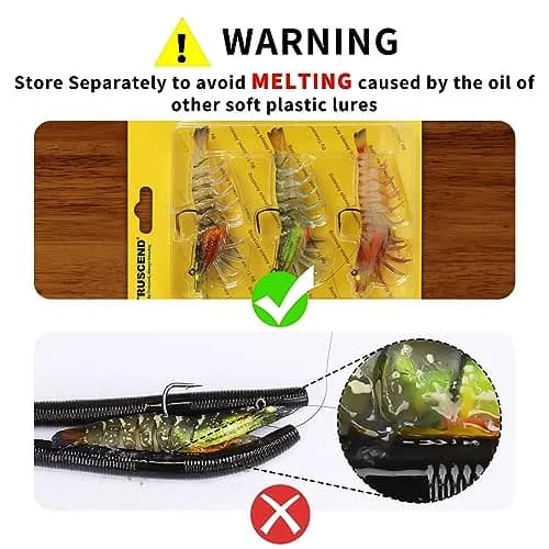 TRUSCEND Duramax Soft Fishing Lures 7.5cm (3in) | Tear-Resistant TPE Shrimp & Crayfish Baits with BKK Hooks thumbnail 2