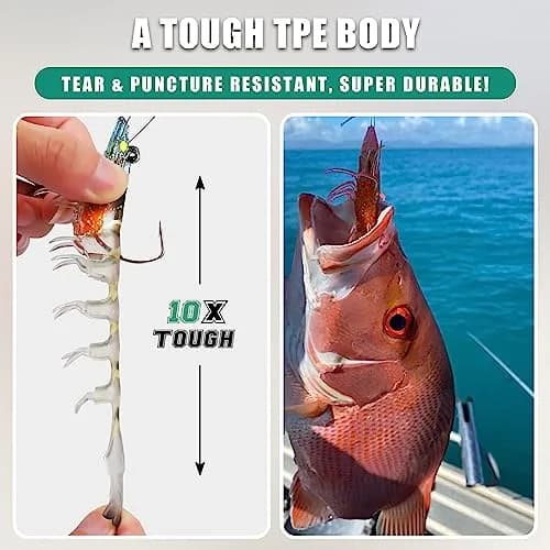 TRUSCEND Duramax Soft Fishing Lures 7.5cm (3in) | Tear-Resistant TPE Shrimp & Crayfish Baits with BKK Hooks thumbnail 3