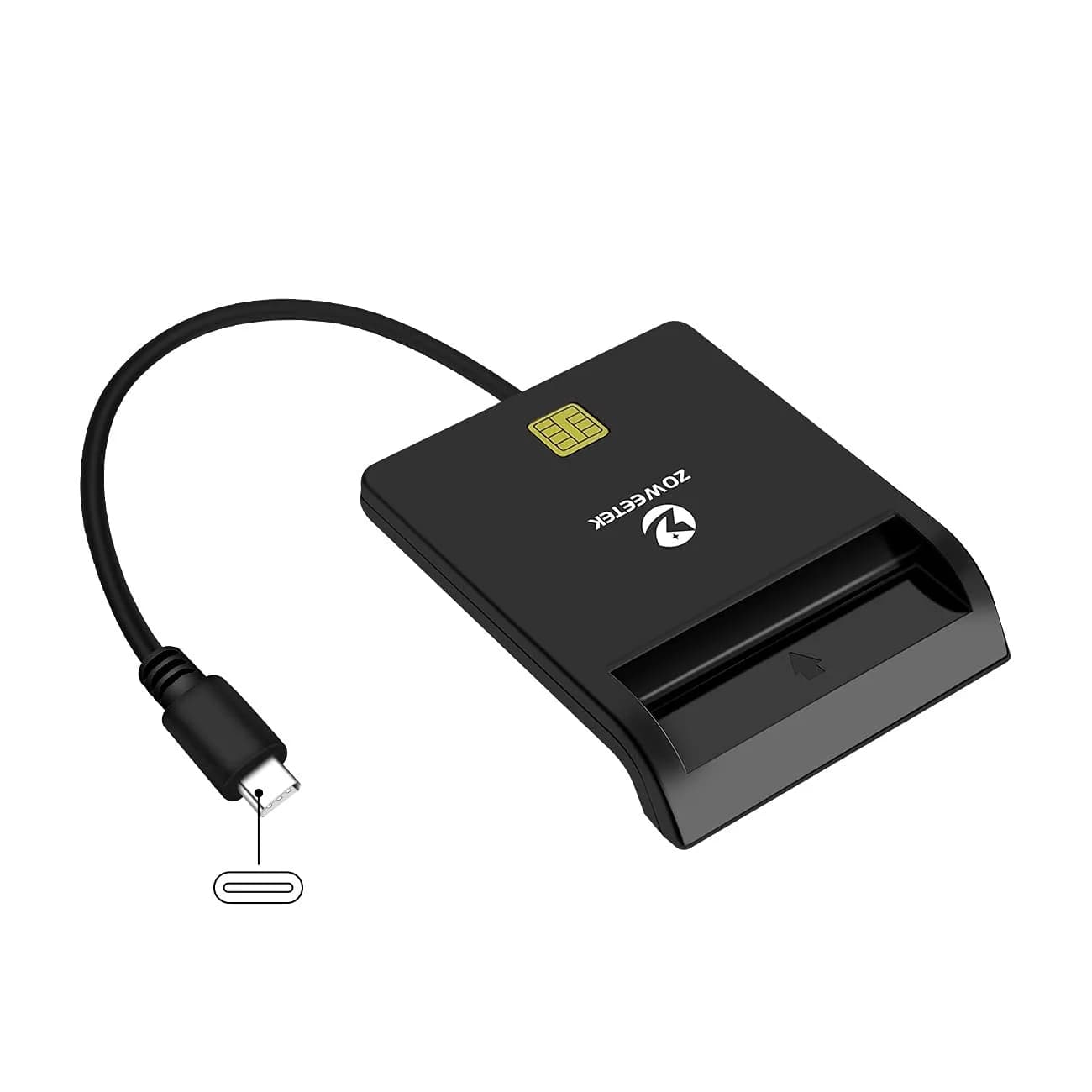 ZOWEETEK CAC Reader USB C DOD Military Smart Card Reader for Windows Mac | Plug & Play Support