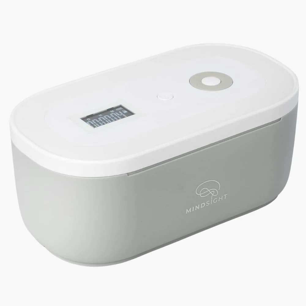 Mindsight Timed Lock Box | Unplug from Phones, Video Games, Social Media | 3 Modes | Easy to Use | Out of Sight ~ Out of Mind | Boost Your Mental Wellness — Glacier Gray