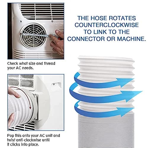 UNAOIWN Portable AC Exhaust Hose 5.9" Diameter, Extendable up to 2m, Durable Polypropelene thumbnail 4