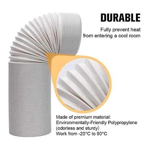 UNAOIWN Portable AC Exhaust Hose 5.9" Diameter, Extendable up to 2m, Durable Polypropelene thumbnail 3