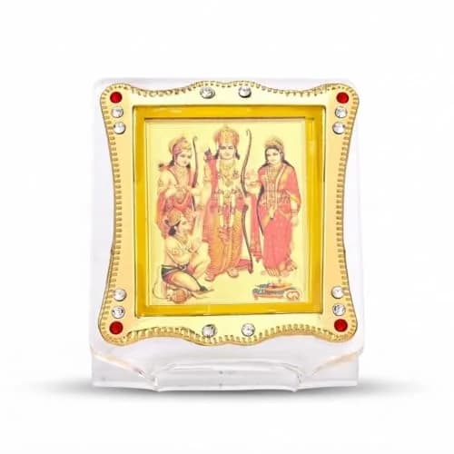 Shoppersduniya Lord Ram Sita Laxman & Hanuman Idol for Car Dashboard 6x3x7 cm | Acrylic Collectible Figurine with Blessings thumbnail 1