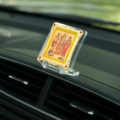 Shoppersduniya Lord Ram Sita Laxman & Hanuman Idol for Car Dashboard 6x3x7 cm | Acrylic Collectible Figurine with Blessings thumbnail 5