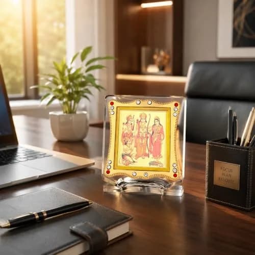 Shoppersduniya Lord Ram Sita Laxman & Hanuman Idol for Car Dashboard 6x3x7 cm | Acrylic Collectible Figurine with Blessings thumbnail 7