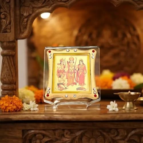 Shoppersduniya Lord Ram Sita Laxman & Hanuman Idol for Car Dashboard 6x3x7 cm | Acrylic Collectible Figurine with Blessings thumbnail 9