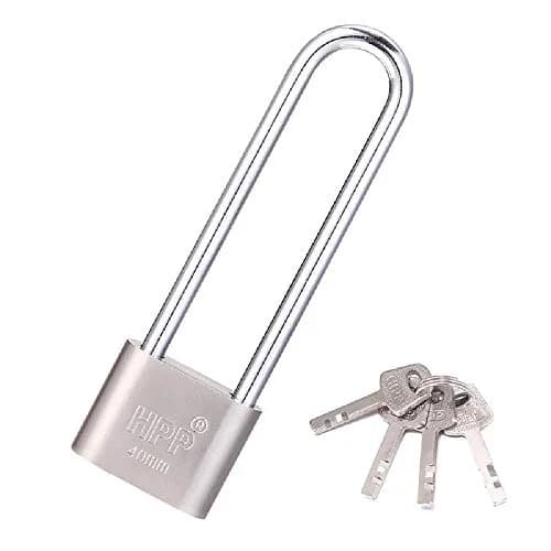 WANLIAN Long Beam Keyed Padlock 40mm (1.57 inch) Width | Hardened Steel Shackle for Gym Lockers & Gates thumbnail 1