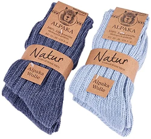 BRUBAKER Warm Alpaca Socks for Men or Women | 4 Pairs | Thick, Breathable & Eco Dyed thumbnail 1