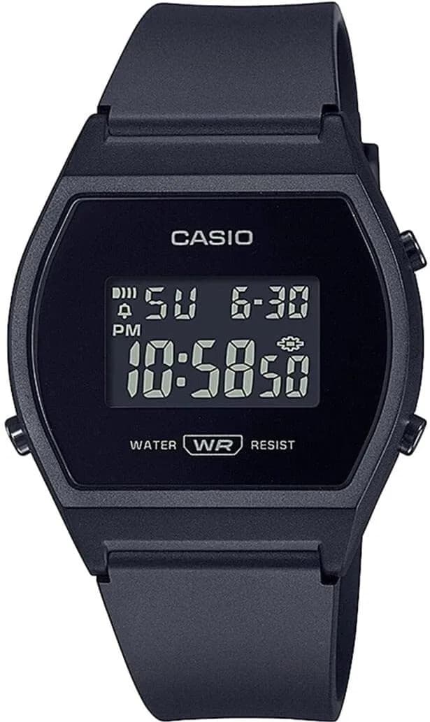 Casio Women's LW-204-1BEF Digital Wristwatch | Vintage Digital Display, 35mm Dial, Resin Case, Water-Resistant 5m — Black/White