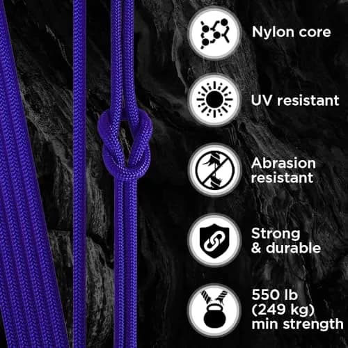 TECEUM Paracord Rope Type III 550 Tactical MIL-SPEC 30.5m (100 ft) | Strong 249kg (550lb) Load Capacity thumbnail 3