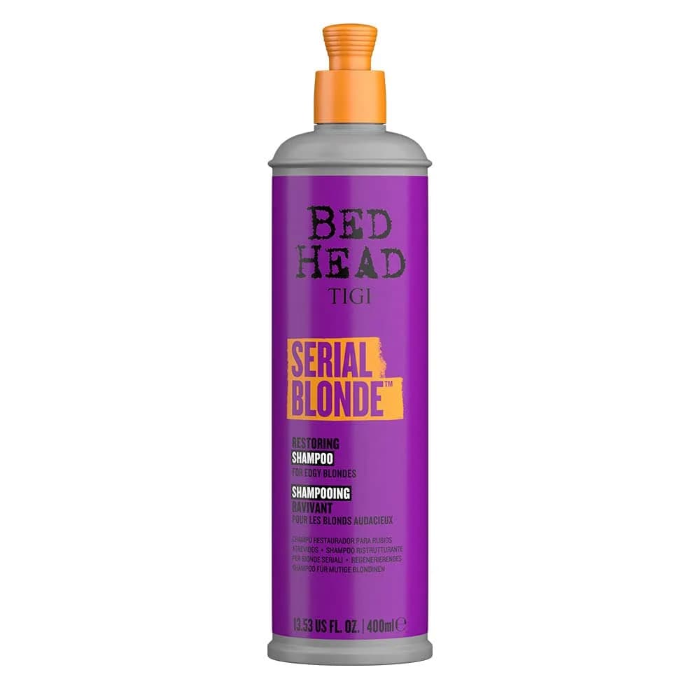 TIGI Bed Head Serial Blonde Restoring Shampoo 13.53 fl oz | Hydrolyzed Keratin for Damaged Blonde Hair