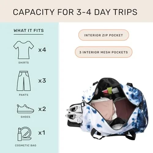 Jadyn 22" Women's Large Duffel/Weekender Bag with Shoe Pocket | Stylish Travel & Gym Bag, 52L, Water-Resistant thumbnail 2