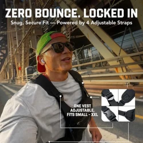 MVRK Water Resistant Running Vest Chest Pack, Phone Holder for Running, Lightweight Training Pack with Extra Storage & Reflective Detail | Unisex thumbnail 2