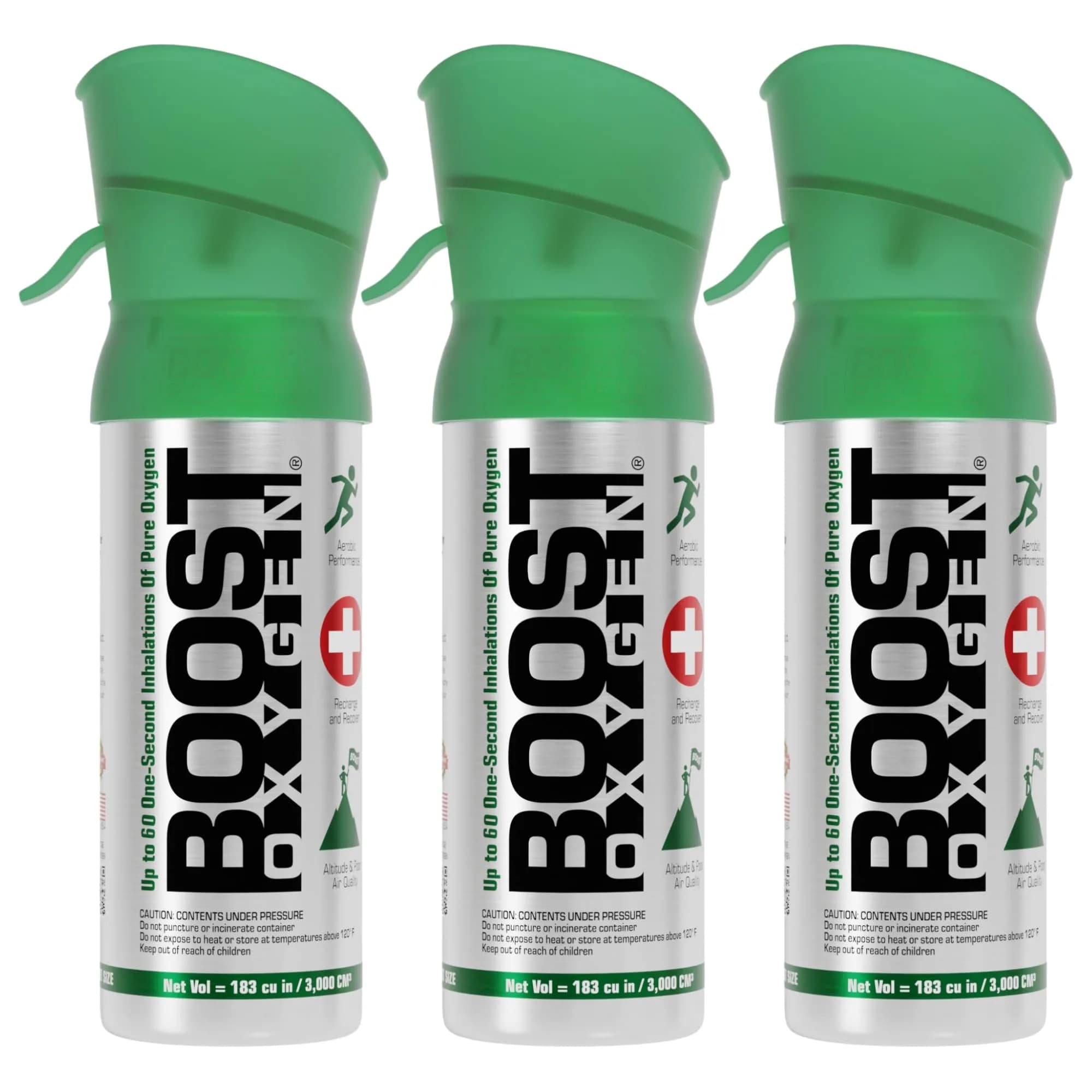 Boost Oxygen Natural 3L Canister | Portable Respiratory Support, 3 Pack