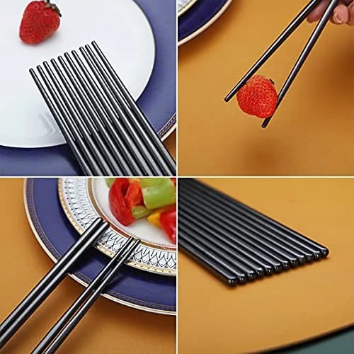 HOMQUEN Reusable Stainless Steel Chopsticks 8.9 Inch | Dishwasher Safe & Durable thumbnail 7