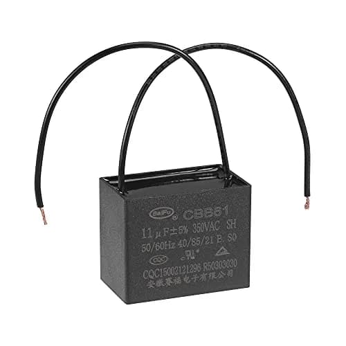 uxcell CBB61 11uF 350V AC Ceiling Fan Capacitor | Metallized Polypropylene Film, 50x40x30mm, 2 Wires thumbnail 1