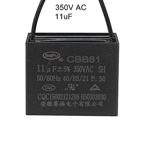 uxcell CBB61 11uF 350V AC Ceiling Fan Capacitor | Metallized Polypropylene Film, 50x40x30mm, 2 Wires thumbnail 4