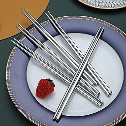 HOMQUEN Stainless Steel Reusable Chopsticks 8.9 Inch | Dishwasher Safe & Durable thumbnail 4