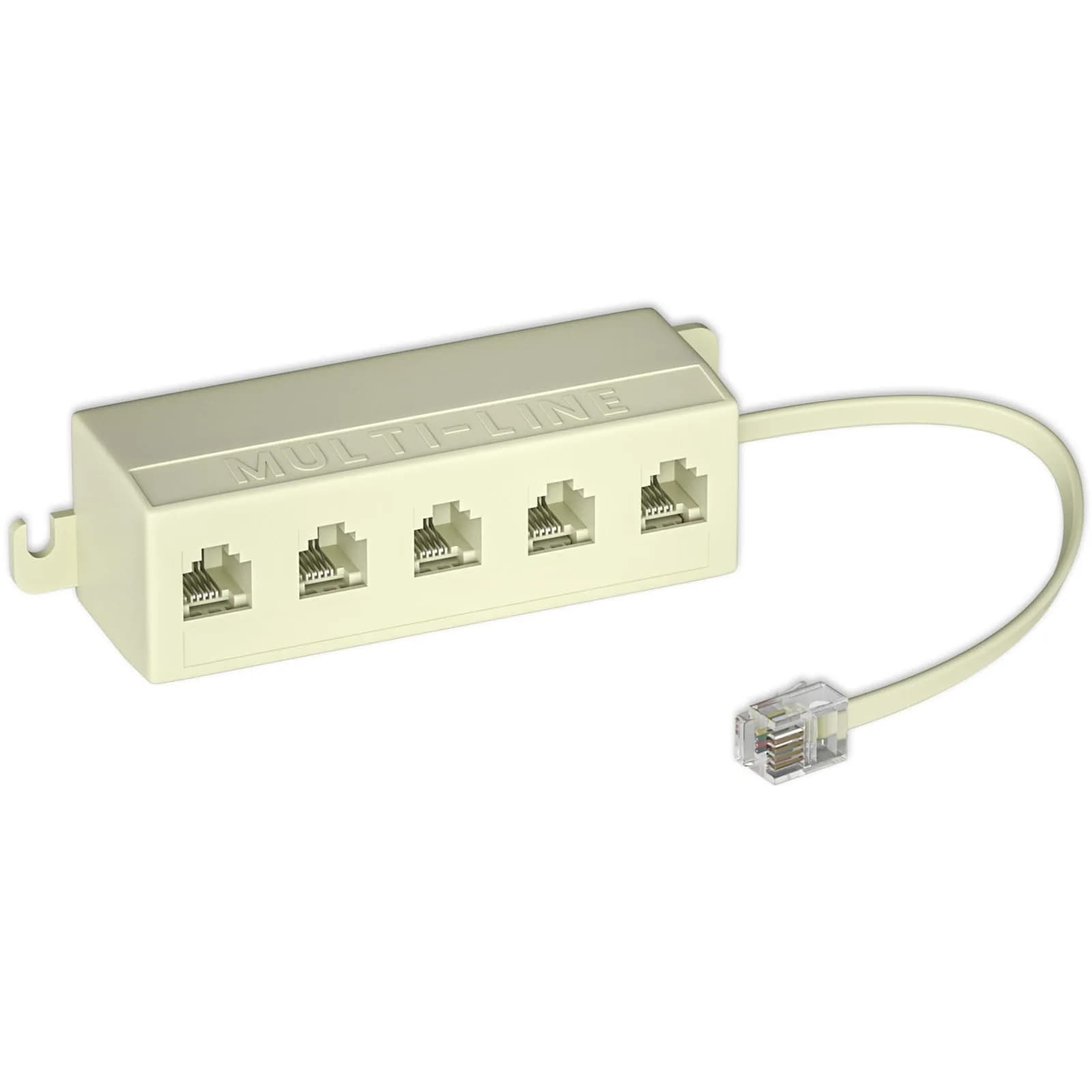 Goupchn Five Way Telephone Splitter RJ11 6P4C Male to 5 Female | Stable Signal & Easy Install