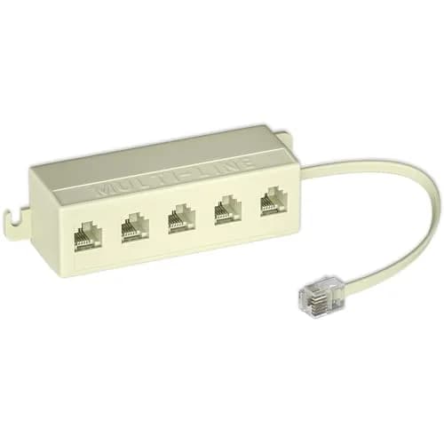 Goupchn Five Way Telephone Splitter RJ11 6P4C Male to 5 Female | Stable Signal & Easy Install thumbnail 1