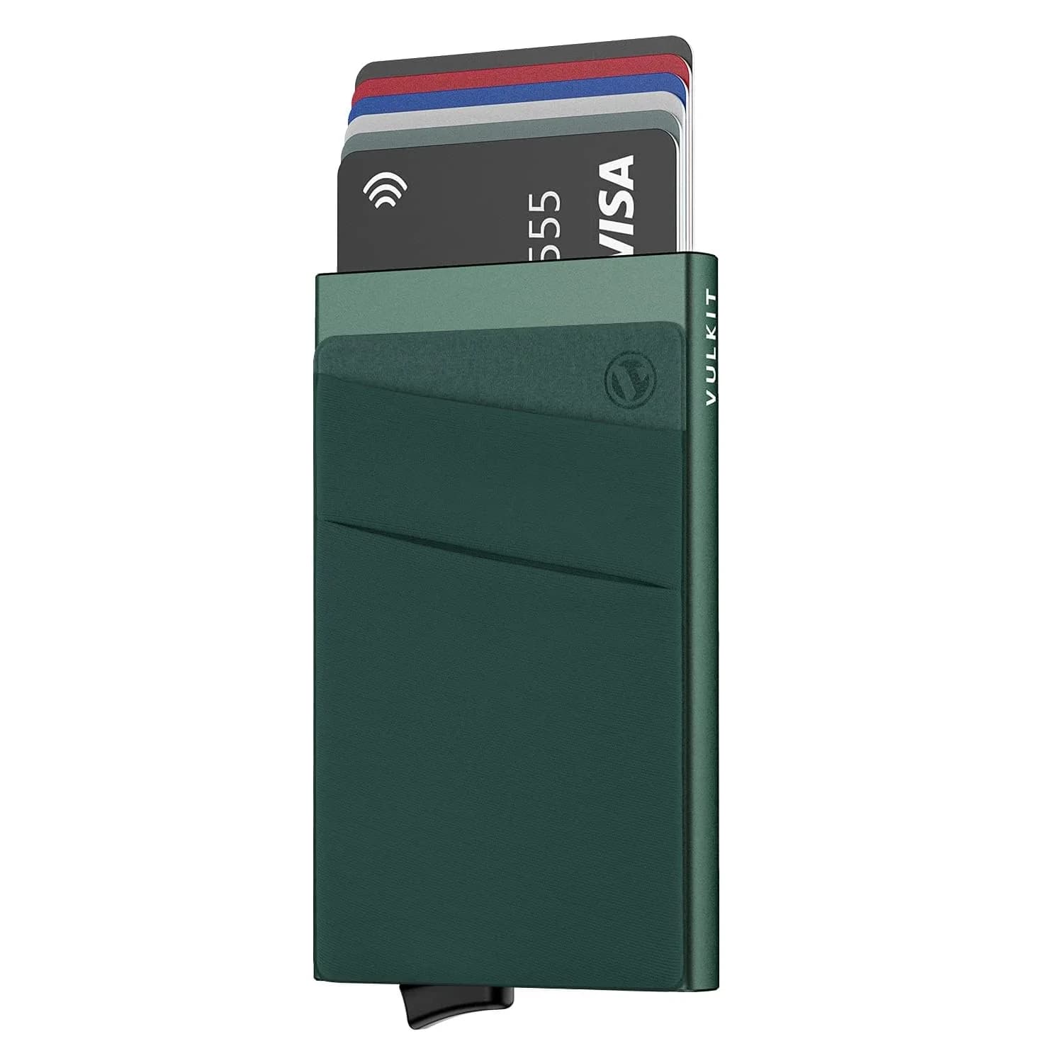 VULKIT Pop Up Card Holder Wallet with Money Pocket 5-9 Cards | RFID Blocking Slim Metal Bank Card Case