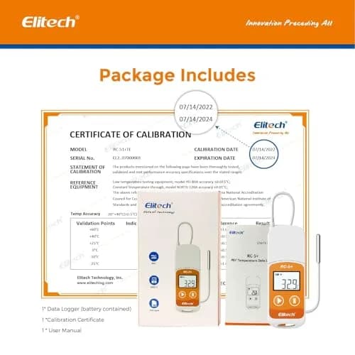 Elitech RC-5+ TE Digital PDF USB Temperature Data Logger 100Pack | High Accuracy with External Sensor thumbnail 9