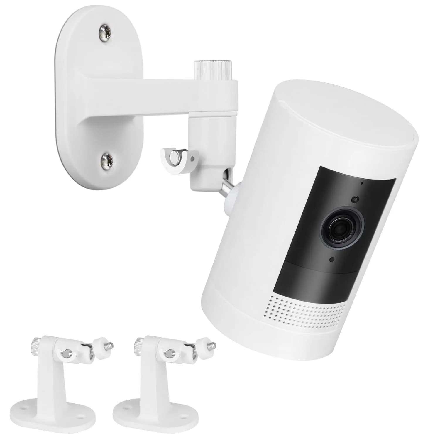 ALERTCAM 2Pack Adjustable Security Wall Mount Bracket for Ring & More | Swivels 360° & Tilts 90° | White