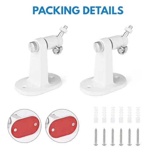 ALERTCAM 2Pack Adjustable Security Wall Mount Bracket for Ring & More | Swivels 360° & Tilts 90° | White thumbnail 7