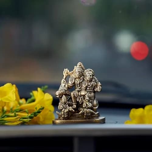 eSplanade Brass Shiva Parvati Pariwar Family Murti Idol Statue Sculpture 5.7 cm (2.25 x 2 x 1 Inch) thumbnail 4