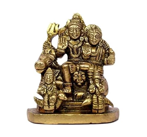 eSplanade Brass Shiva Parvati Pariwar Family Murti Idol Statue Sculpture 5.7 cm (2.25 x 2 x 1 Inch) thumbnail 5