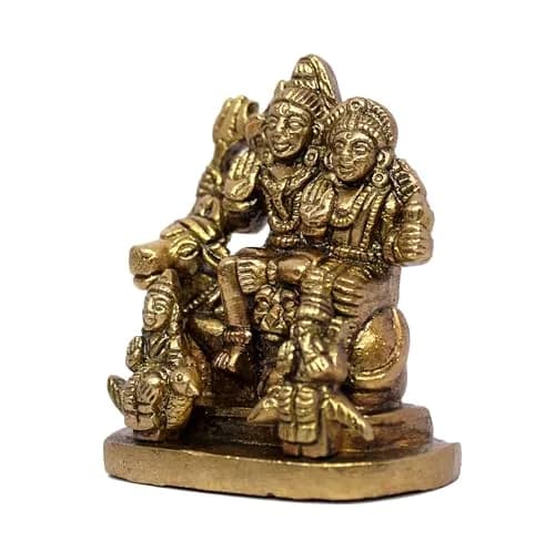 eSplanade Brass Shiva Parvati Pariwar Family Murti Idol Statue Sculpture 5.7 cm (2.25 x 2 x 1 Inch) thumbnail 6