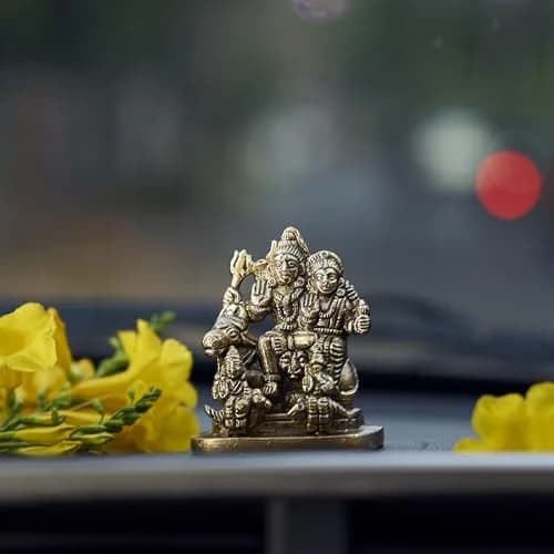 eSplanade Brass Shiva Parvati Pariwar Family Murti Idol Statue Sculpture 5.7 cm (2.25 x 2 x 1 Inch) thumbnail 1