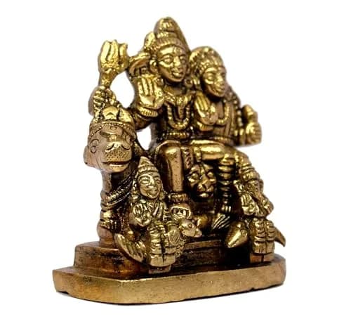 eSplanade Brass Shiva Parvati Pariwar Family Murti Idol Statue Sculpture 5.7 cm (2.25 x 2 x 1 Inch) thumbnail 7