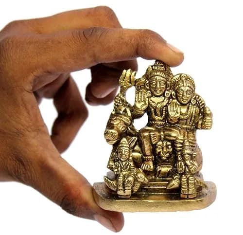 eSplanade Brass Shiva Parvati Pariwar Family Murti Idol Statue Sculpture 5.7 cm (2.25 x 2 x 1 Inch) thumbnail 9