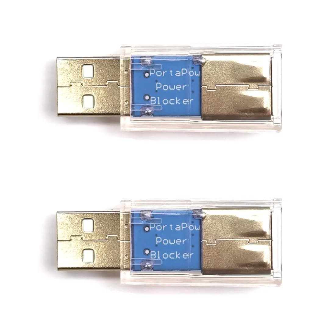 PortaPow USB Power Blocker Twin Pack - Stops Charging, Allows Data Transfer - main product image