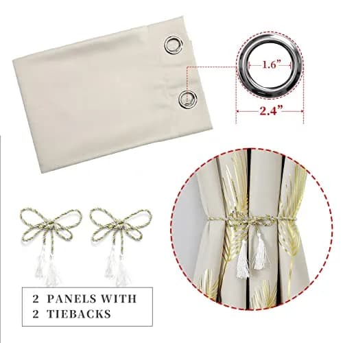 Estelar Textiler Cream Patterned Curtains for Bedroom & Living Room | Blackout, Energy Saving, 42Wx72L thumbnail 4