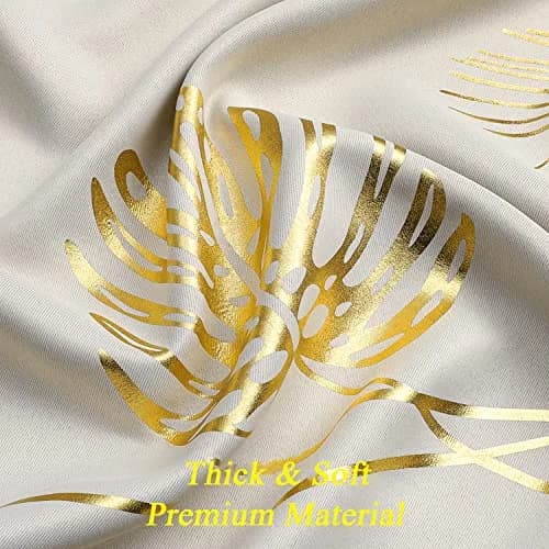 Estelar Textiler Cream Patterned Curtains for Bedroom & Living Room | Blackout, Energy Saving, 42Wx72L thumbnail 5