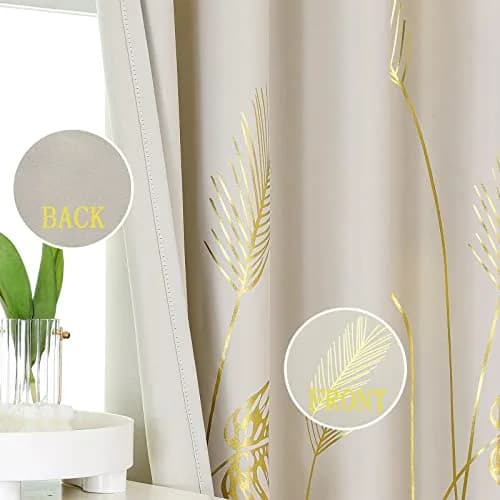 Estelar Textiler Cream Patterned Curtains for Bedroom & Living Room | Blackout, Energy Saving, 42Wx72L thumbnail 3