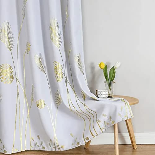 Estelar Textiler Greyish White Patterned Curtains for Living Room 42Wx72L | Blackout, Energy Saving, Grommet thumbnail 7