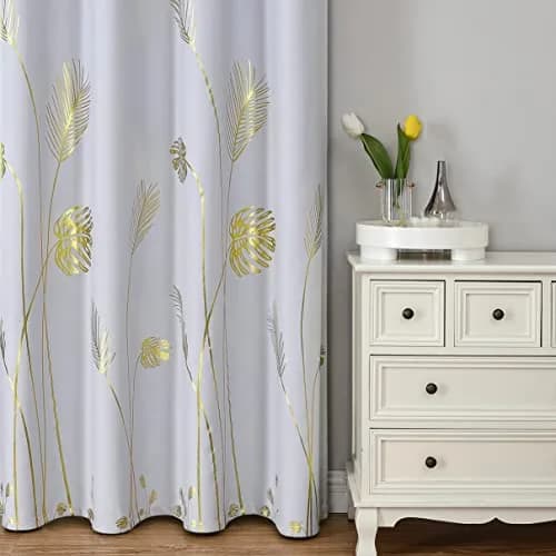 Estelar Textiler Greyish White Patterned Curtains for Living Room 42Wx72L | Blackout, Energy Saving, Grommet thumbnail 2