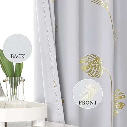 Estelar Textiler Greyish White Patterned Curtains for Living Room 42Wx72L | Blackout, Energy Saving, Grommet thumbnail 3